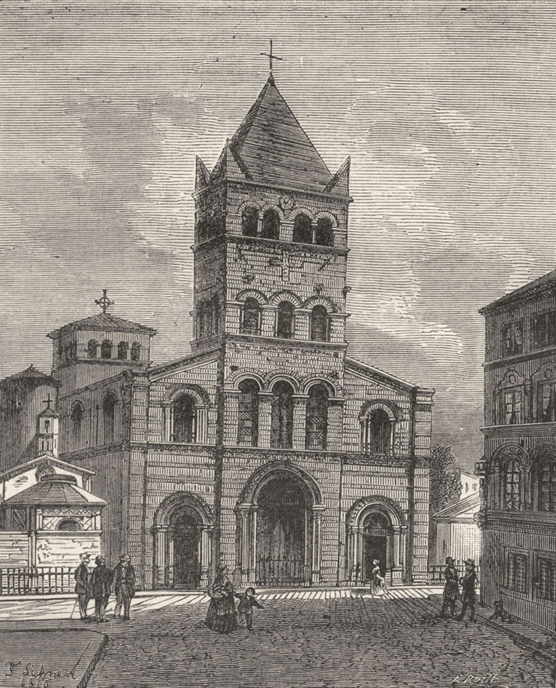 LYON. Lyon. Saint-Martin d'Ainay 1880 old antique vintage print picture